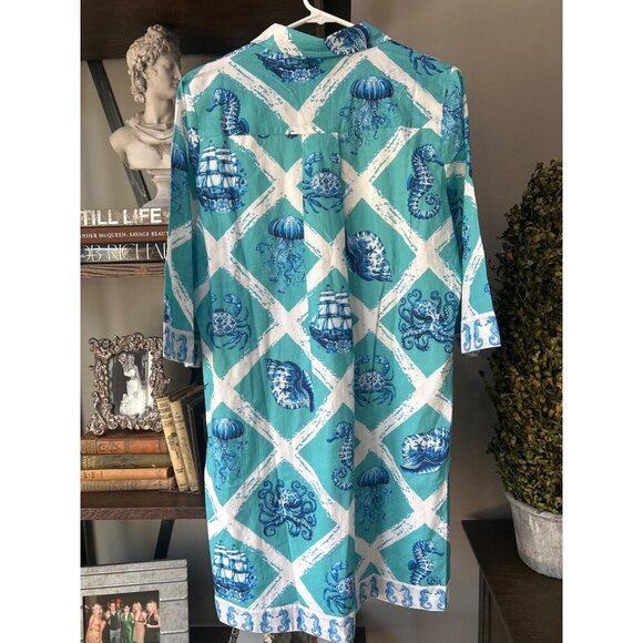 Islapayal Bergen Mini Dress Treasure Island Turquoise Womens Size Small - Picture 7 of 9